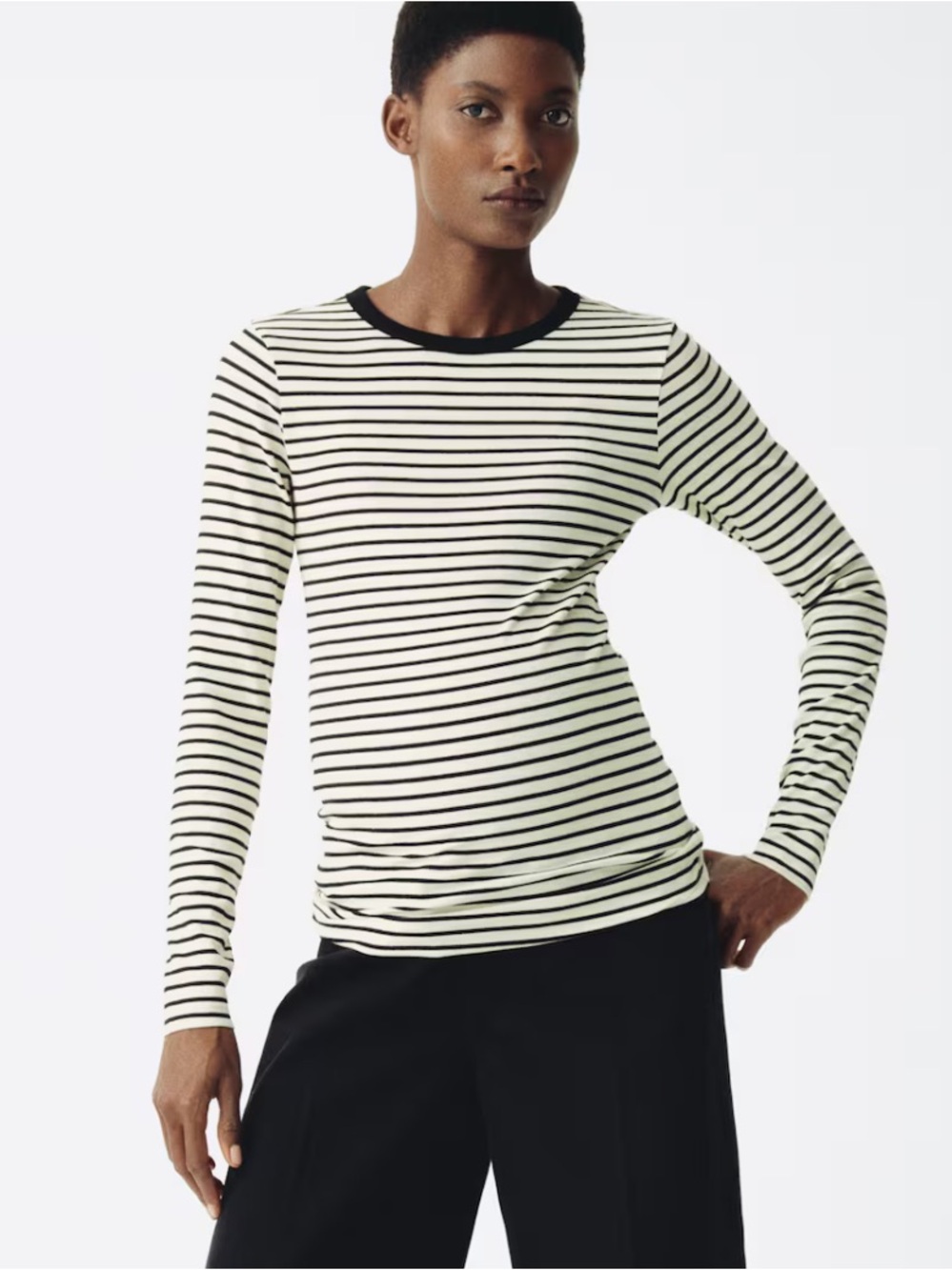 H&M MAMA RIBBED JERSEY TOP